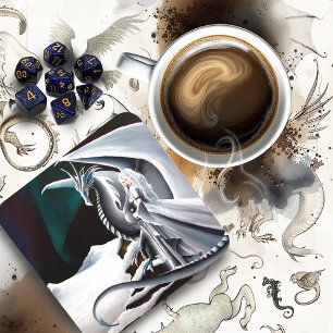 Dessous-de-verre Imaginaire Auroras femme Dragon blanc