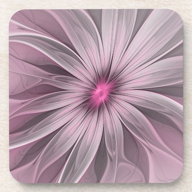 Dessous-de-verre Imaginaire Fleur Plum Abstrait Flore Fractal Art (Devant)