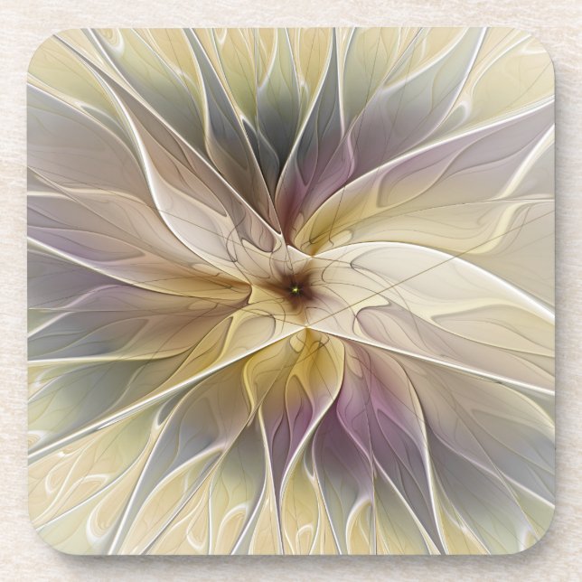 Dessous-de-verre Imaginaire Floral Gold Eggplant Art Fractal Abstra (Devant)