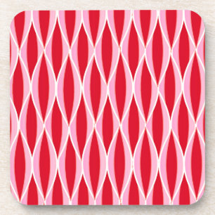Dessous-de-verre Impression à ruban du milieu du siècle, corail pro