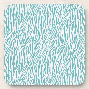 Dessous-de-verre Impression Aqua White Zebra