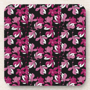Dessous-de-verre Impression botanique de magnolia rose