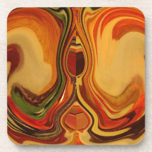 Dessous-de-verre Impression d'art tourbillon ton terre abstrait