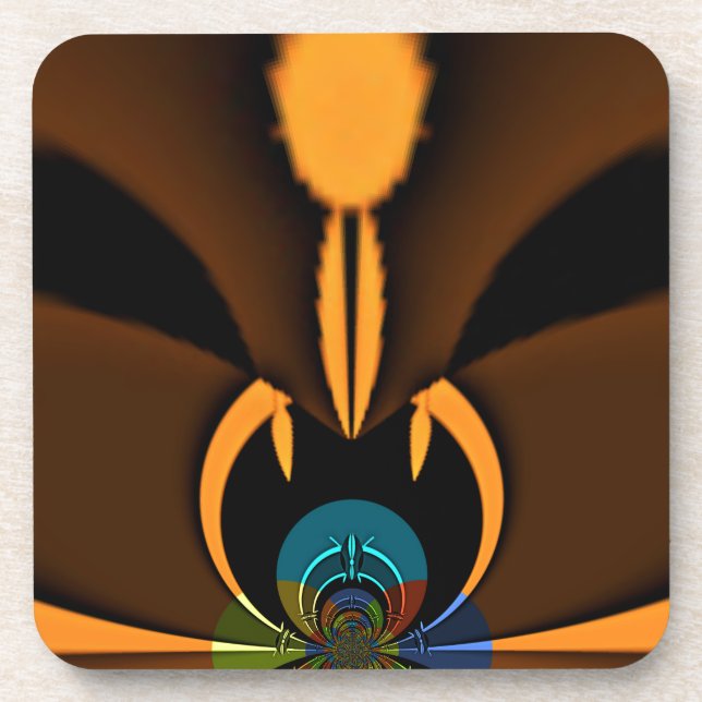 Dessous-de-verre Impression de contraste de couleur Abstraite (Devant)