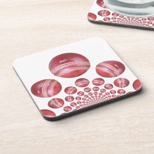 Dessous-de-verre Impression de la balle de cricket de Sports Lover (Côté gauche)