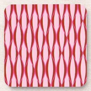 Dessous-de-verre Impression du ruban du milieu du siècle - rose et 