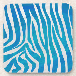 Dessous-de-verre Impression en bleu et blanc Zebra