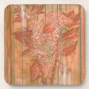 Dessous-de-verre Impression florale orange moderne sur l'arrière -