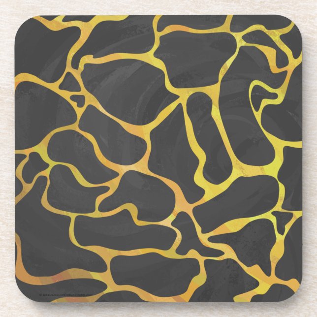 Dessous-de-verre Impression girafe noire et jaune (Devant)