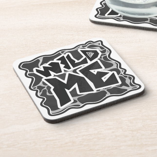 Dessous-de-verre Impression Giraffe noir et gris clair (Côté gauche)