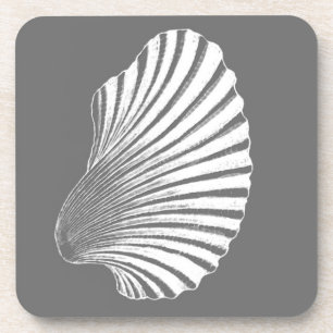 Dessous-de-verre Impression, gris/gris et blanc sur le bloc de coqu