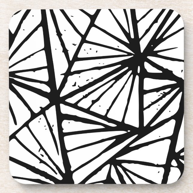 Dessous-de-verre Impression Lino Triangles Abstrait (Devant)