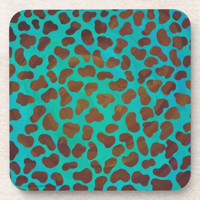 Dessous-de-verre Impression marron et sarcelle Dalmatien (Devant)