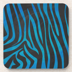 Dessous-de-verre Impression zèbre bleu et noir