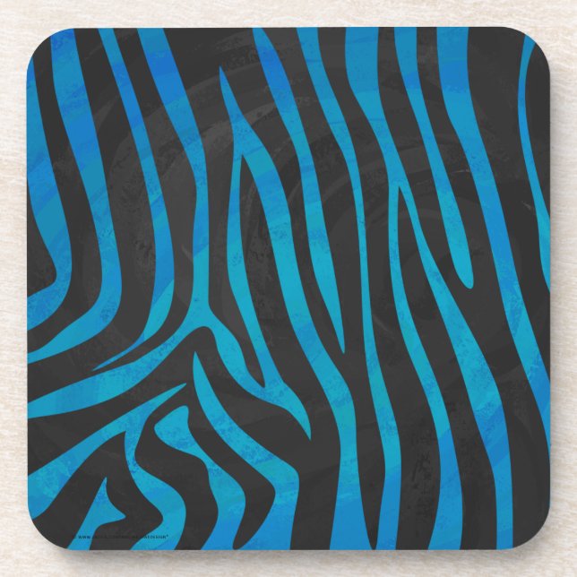 Dessous-de-verre Impression zèbre bleu et noir (Devant)