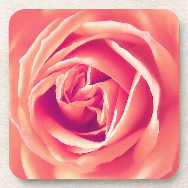 Dessous-de-verre imprimé rose corail (Devant)