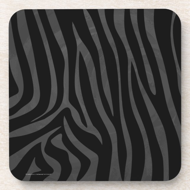 Dessous-de-verre Imprimé Zèbre Noir et Gris (Devant)