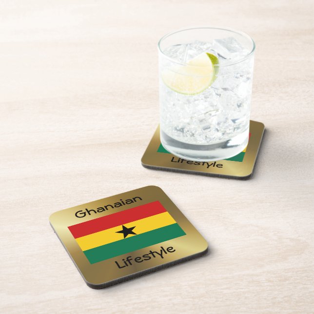 Dessous-de-verre Indicateur Ghana+Dessous de verre texte (Côté Droit)
