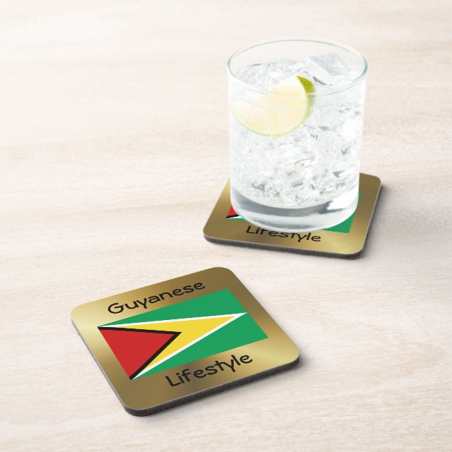 Dessous-de-verre Indicateur Guyana+Dessous de verre texte (Côté Droit)