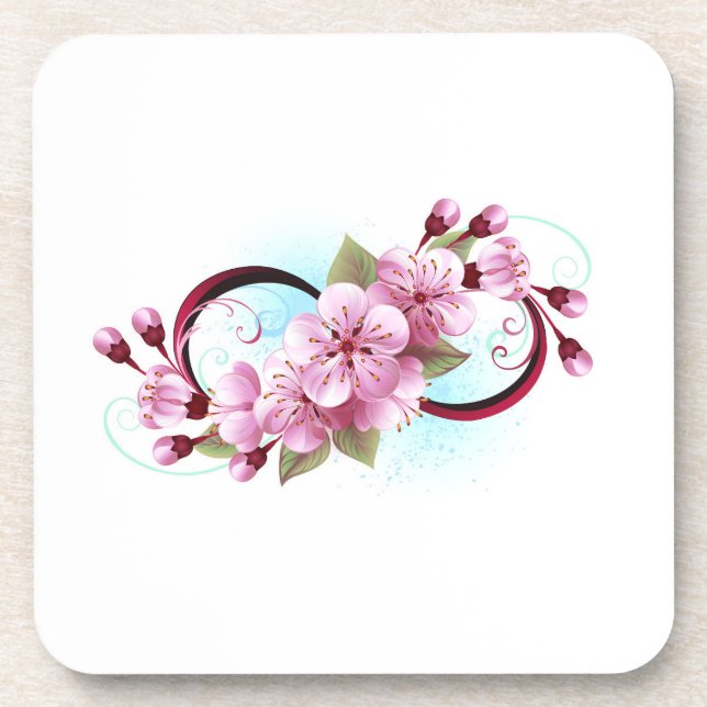 Dessous-de-verre Infini avec fleurs de cerisier (Devant)