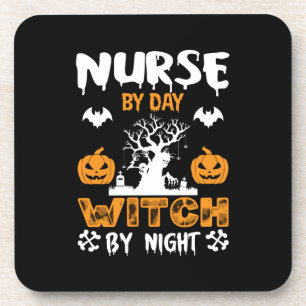 Dessous-de-verre Infirmière d'Halloween par sorcière de jour par nu
