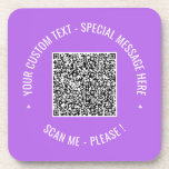 Dessous-de-verre Infos d'analyse de code QR et grille-pain de boiss<br><div class="desc">Choisissez Couleurs et Polices - Dessous de verre personnalisé avec votre QR Code Scan Info avec texte personnalisé Promotional Business ou Modern Wedding Party Dessous de verre / Cadeau - Ajouter votre QR Code - Image ou logo - Photo / Texte - Nom ou autre info / message - Redimensionner...</div>