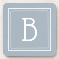 Initiale monogrammée bleu et blanc style ferme mod