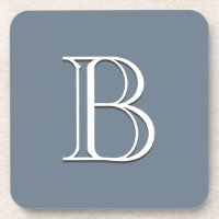Initiale personnalisée brodée moyenne bleu et blan