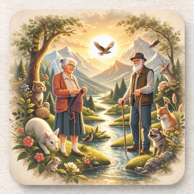 Dessous-de-verre Inspirational Coaster  “Growing Old Is a Privilege (Devant)