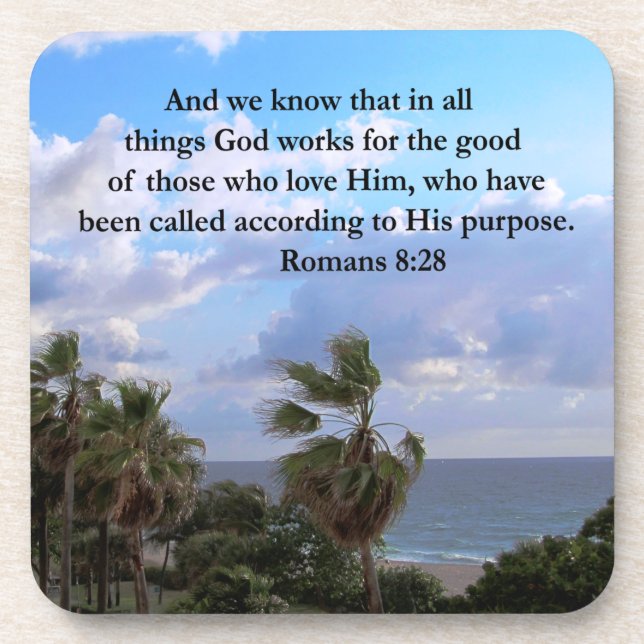 DESSOUS-DE-VERRE INSPIRING ROMANS 8:28 DESIGN (Devant)