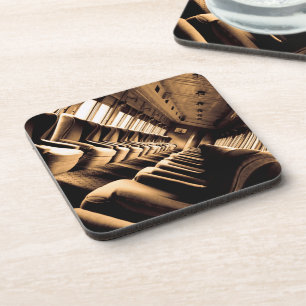 Dessous-de-verre Intérieur du train Sepia