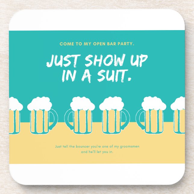 Dessous-de-verre Invitation de fête de mariage – Conception amusant (Devant)