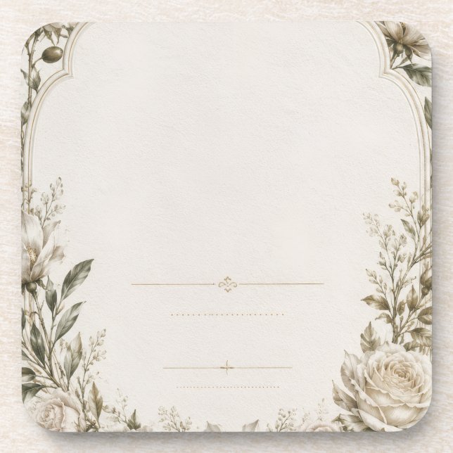 Dessous-de-verre Invitation de mariage de jardin classique  (Devant)