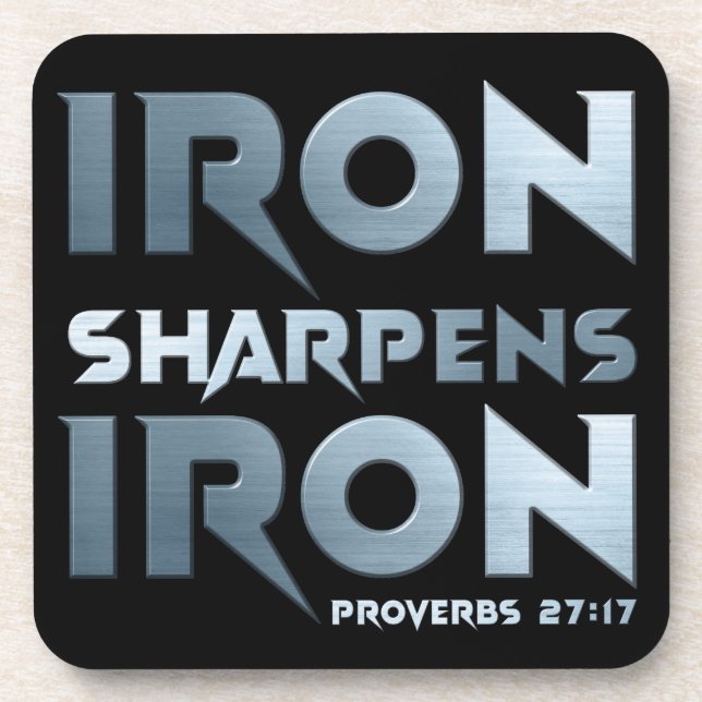 Dessous-de-verre Iron Sharpens Fer - Christian Men & Women Proverbe (Devant)