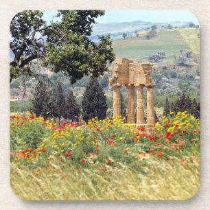 Dessous-de-verre Italie, Sicile, Agrigente. Les ruines des