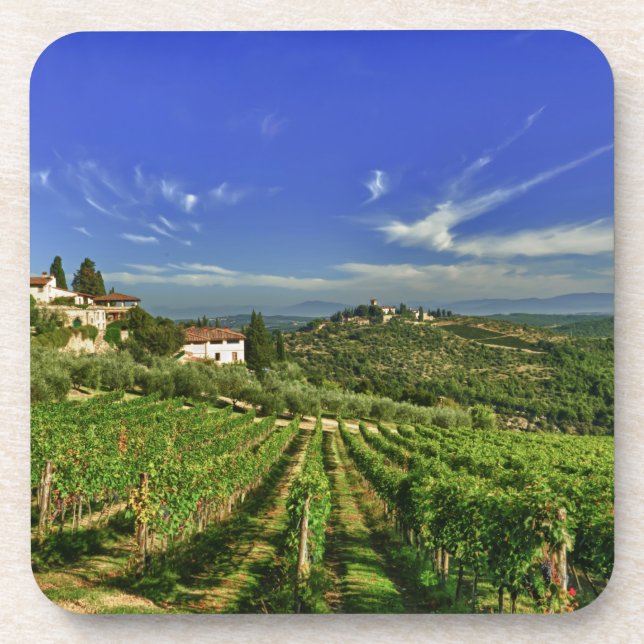 Dessous-de-verre Italie, Toscane, Greve. Les vignobles de Castello (Devant)