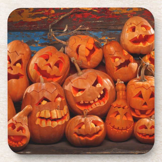 Dessous-de-verre Jack-o'-lantern effrayant Halloween Citrouilles 2 (Devant)