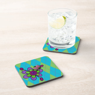 Dessous-de-verre Jacquards bleus et verts Ladybug & Flower