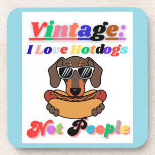 Dessous-de-verre J'adore les hot-dogs, pas les gens