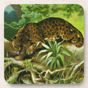Dessous-de-verre Jaguar s'élevant au-dessus des racines pour