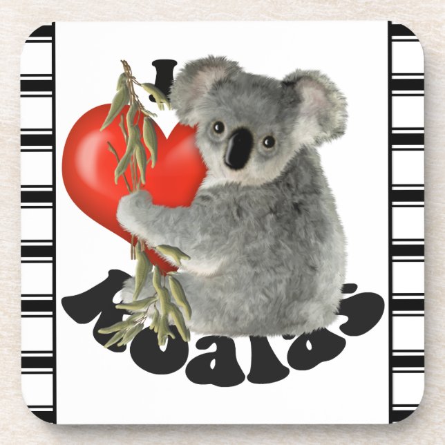 Dessous-de-verre J'aime des koala (Devant)