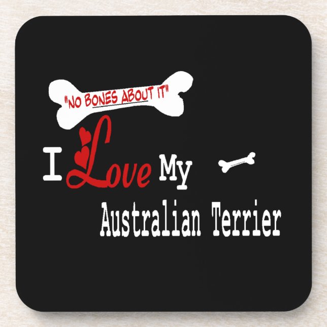 Dessous-de-verre J'Aime Mon Terrier Australien (Devant)
