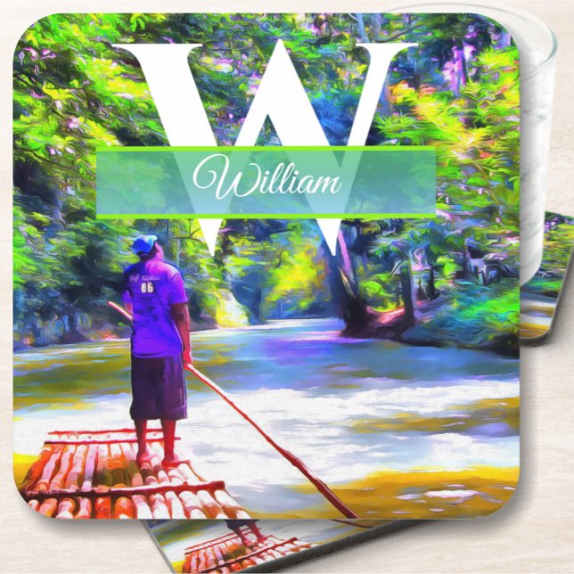 Dessous-de-verre Jamaïcain River Raft Ride J001 (Créateur téléchargé)