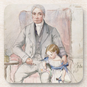 Dessous-de-verre James Wyatt avec son Grandaughter Mary, le Chi le