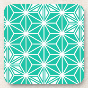 Dessous-de-verre Japonais Asanoha motif - bleu paon