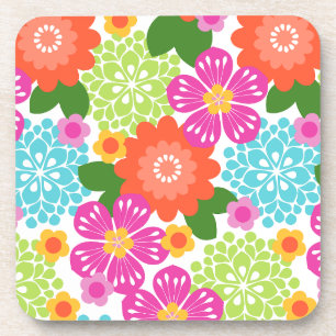 Dessous-de-verre Jardin Allana Hawaïen Floral Graphique - Brillants