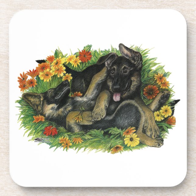 Dessous-de-verre Jardin de chiots (Devant)