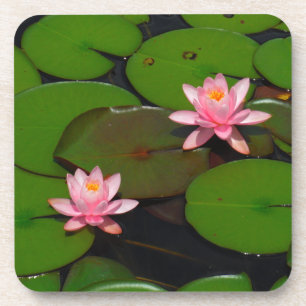 Dessous-de-verre Jardin de fleurs de laine d'eau de lotus rose,