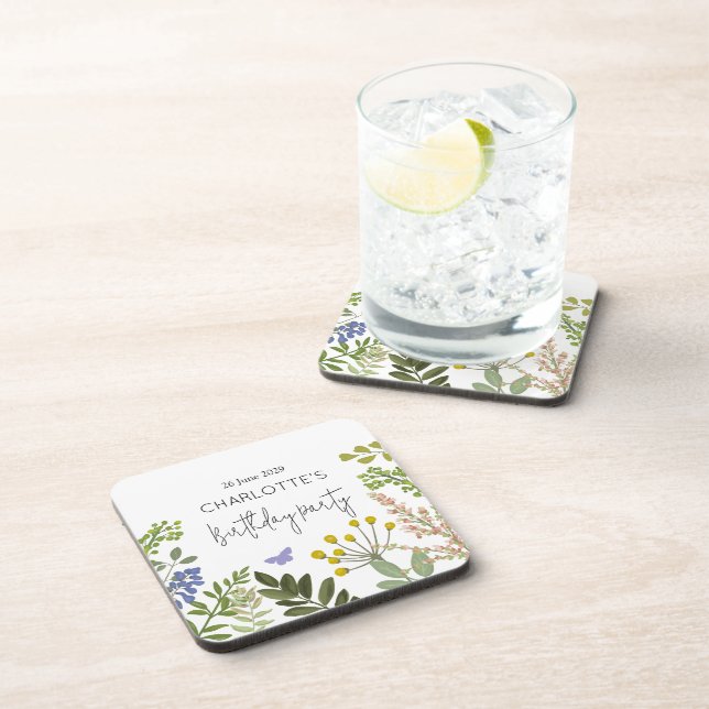 Dessous-de-verre Jardin d'été à feuillage persistant Fête d'anniver (Côté Droit)