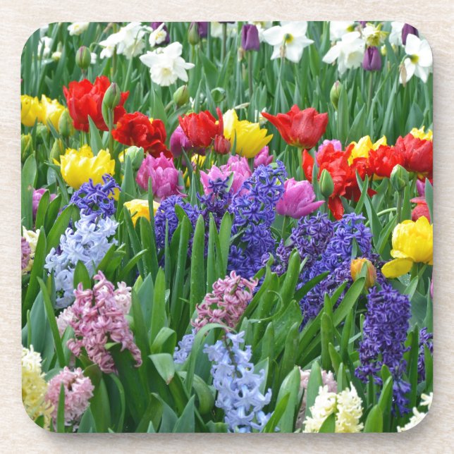 Dessous-de-verre Jardin fleuri coloré (Devant)